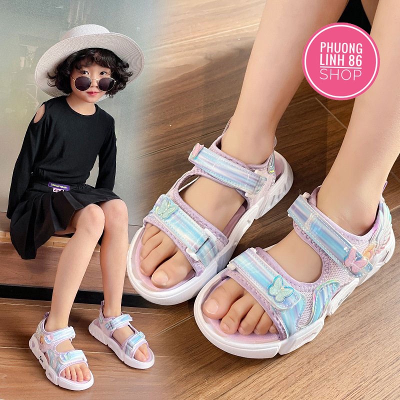 Dép Sandal Trẻ Em Bé Gái Từ 2 Đến 7 Tuổi Quai Ngang Đế Êm Siêu Nhẹ Họa Tiết Công Chúa Đáng Yêu Shop E70 (A02)