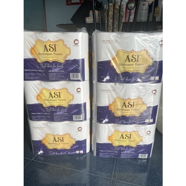 [HỎA TỐC] Lốc 6 cuộn giấy vệ sinh lụa không lõi ASI cao cấp, mềm mịn  - HTpaper