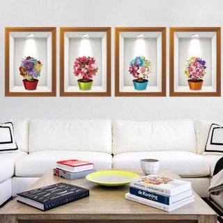 Decal dán tường lọ hoa cẩm tú cầu zooyoo
