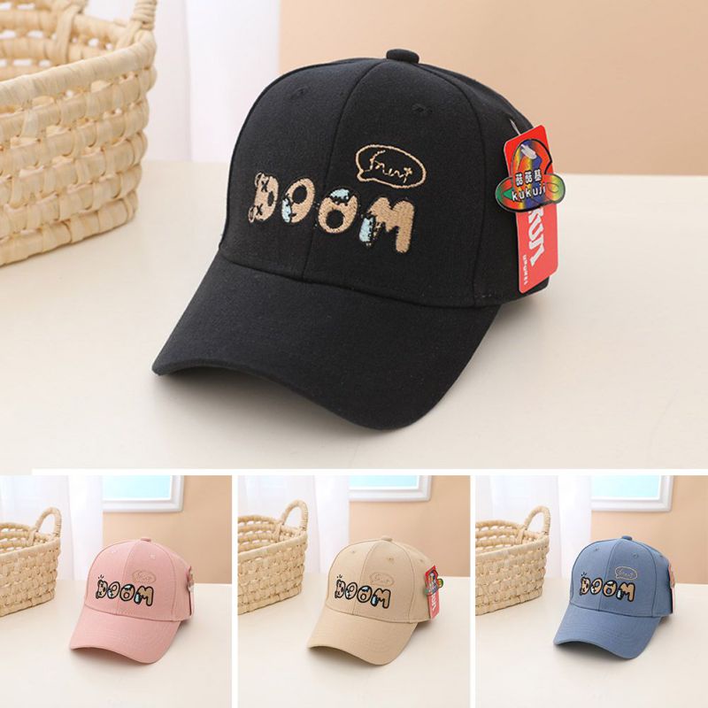 Nón Kết Chống Nắng Thêu Họa Tiết Gấu Hoạt Hình Dễ Thương Cho Bé