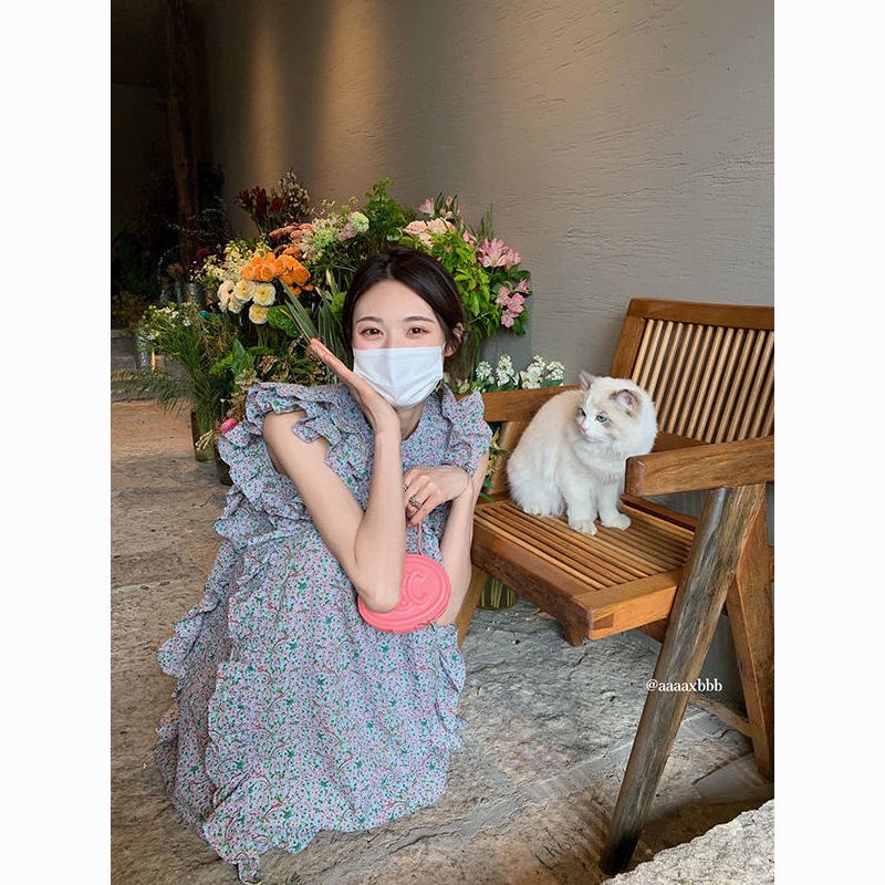 Bán Chạy!F &amp; X Đầm Ngắn Dáng Rộng In Hoa Kiểu Pháp Thời Trang Xuân Hè Chất Lượng Cao 2022