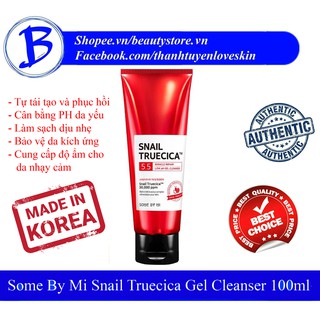 [AUTH] Sửa rửa mặt ốc sên SOME BY MI snail truecica low pH gel cleanser 100ml