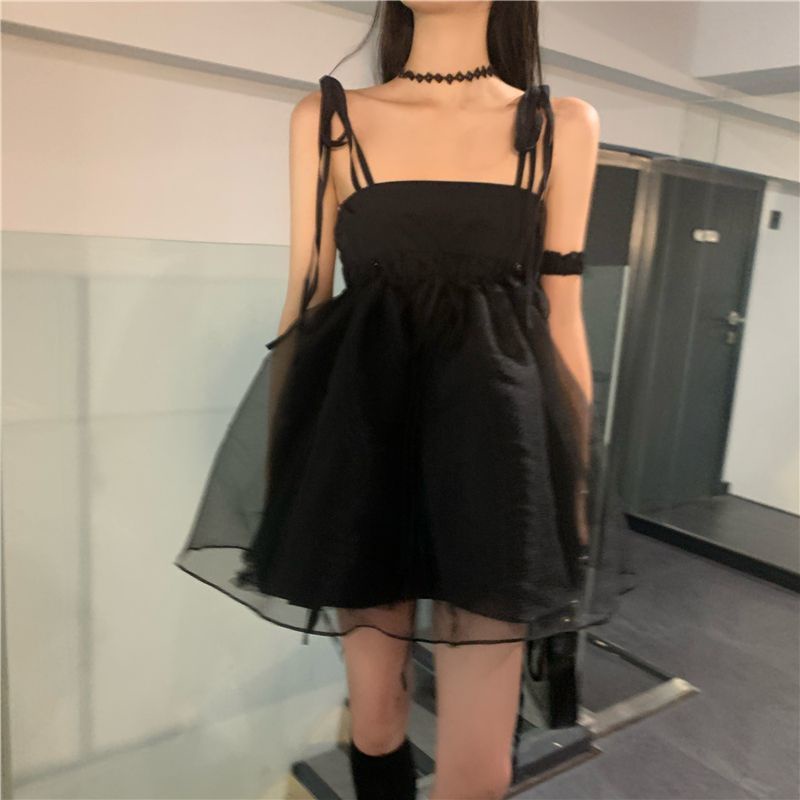 Đầm hai dây dáng chữ A lưng cao thời trang mùa hè dành cho nữ