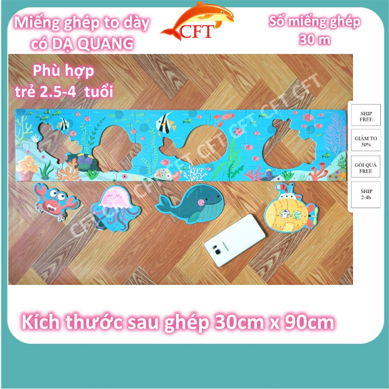 Xếp Hình Cho Bé Từ 2 Tuổi Bộ Ghép Hình Puzzle Có Dạ Quang Phát Quang Phát Sáng Trong Đêm 30 Mảnh Ghép Bức Ghép 20 x 88cm