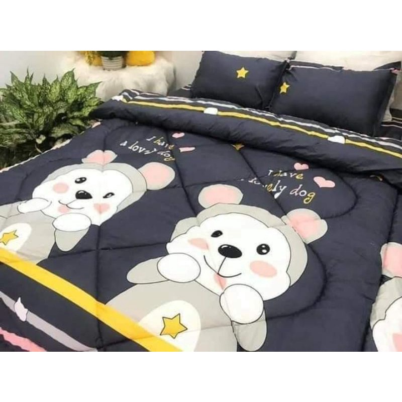 Trọn Bộ 5 Món chăn phao ga gối poly cotton hàng loại 1 mẫu mới 2021