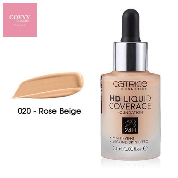 Kem nền Catrice HD 24h Liquid 🍓FREESHIP🍓 Coverage Foundation che phủ tốt, kiềm dầu.