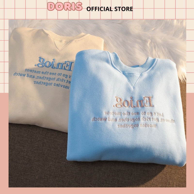 [Sweater Couple] Áo sweater thêu chữ dài tay style ullzang full size nam nữ mặc đẹp | BigBuy360 - bigbuy360.vn