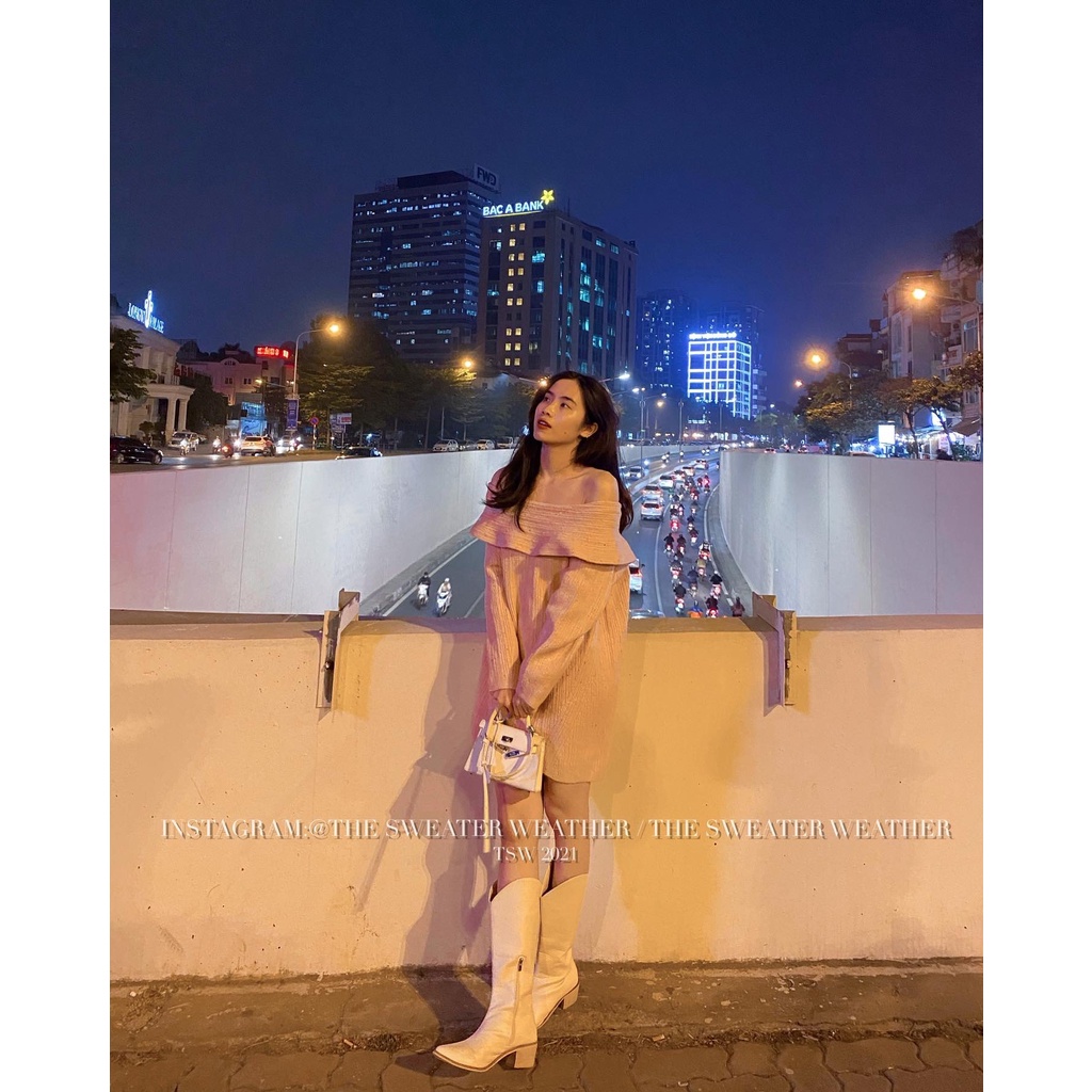 (Ảnh thật) Áo len trễ vai bản to trùm mông mặc 2 kiểu the.sweaterweather TSW | BigBuy360 - bigbuy360.vn