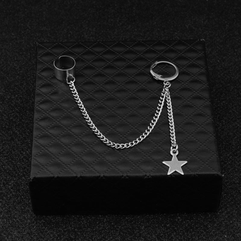 Khuyên tai kẹp vành gắn ngôi sao/thánh giá độc đáo