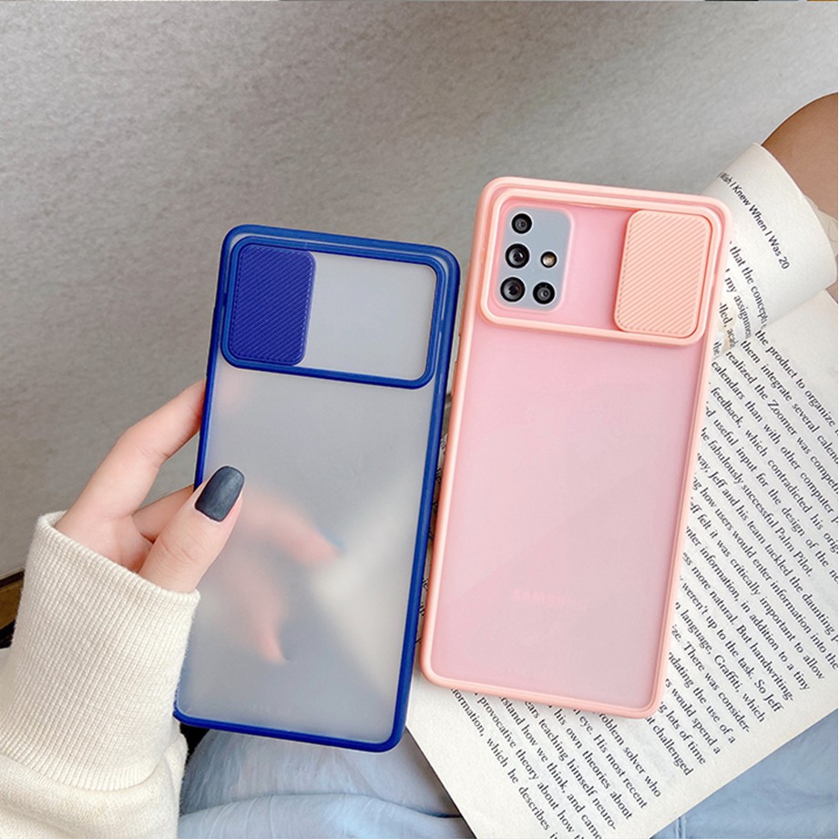 Ốp điện thoại có nắp trượt bảo vệ kính camera cho Samsung Galaxy A81 A91 Note S10 Lite M60s M80s 2020