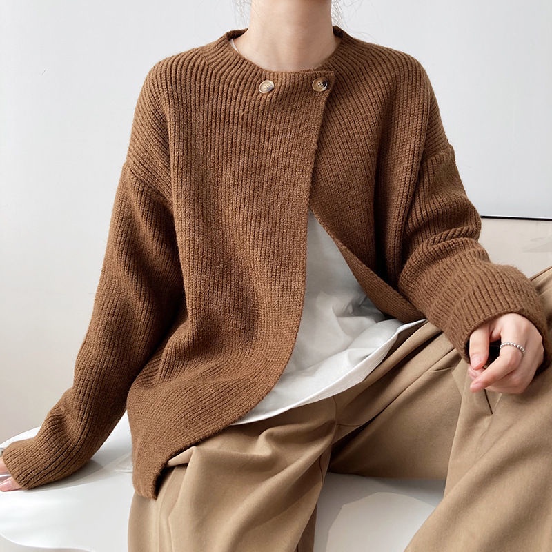 Áo Khoác cardigan Vải Lanh Mỏng Tay Dài Dáng Rộng Thời Trang Xuân Thu Cho Nữ