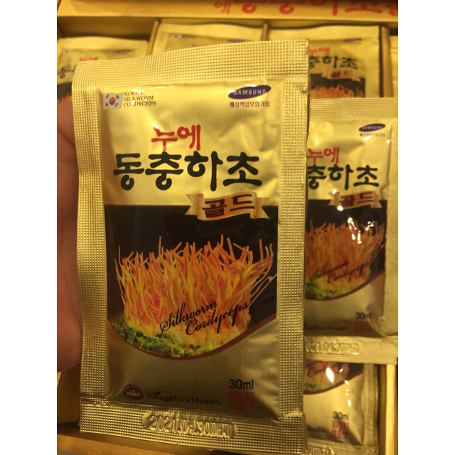 Đông trùng hạ thảo hộp gỗ vàng 60 gói