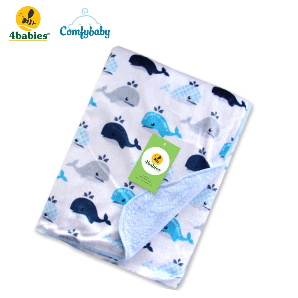 Chăn lông tuyết mịn 2 lớp Comfybaby KT 76x102cm - dành cho bé và gia đình - Hàng chính hãng