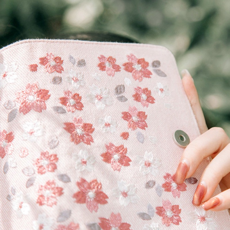 【FS】A6 Sakura Theme Floral Diary Book Cover Set Embroidery Notebook Book #8