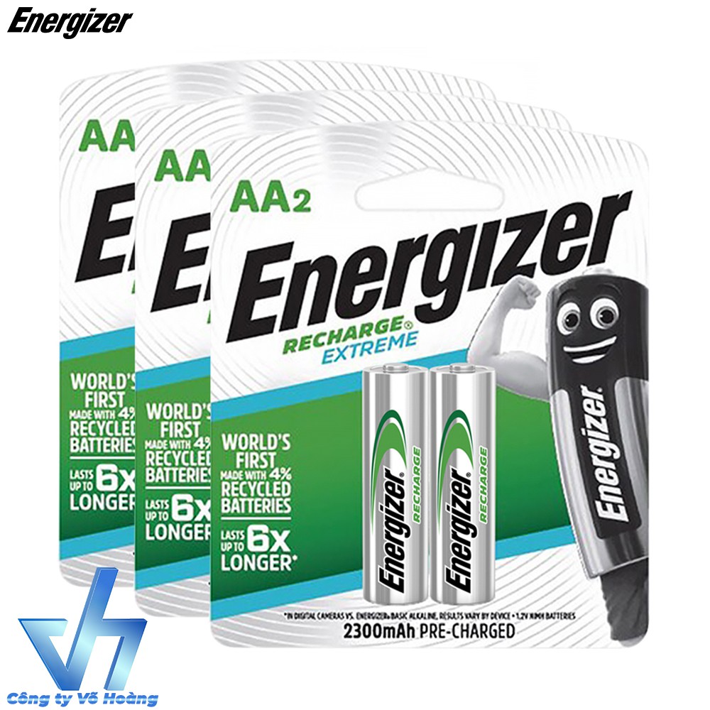 Bộ 6 pin sạc AA Energizer Recharge Extreme 2300mAh (Bạc)