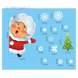 Miếng Dán Trang Trí Kính Cửa Sổ Hình Ông Già Noel/Tuần Lộc Đáng Yêu