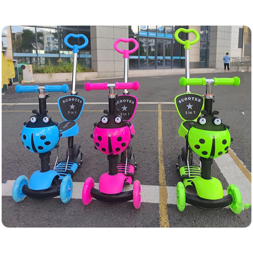 Xe trượt Scooter 3 in 1 kiểu dáng bọ rùa cho bé từ 1 tuổi, xe chòi chân cho bé