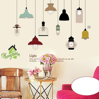 DECAL DÁN TƯỜNG CHÙM ĐÈN ĐỦ MÀU 2