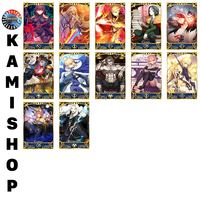 Card Servant FGO Fate/Grand Order thẻ bài FGO mẫu real được bo góc  -  Mẫu Real Vol 2
