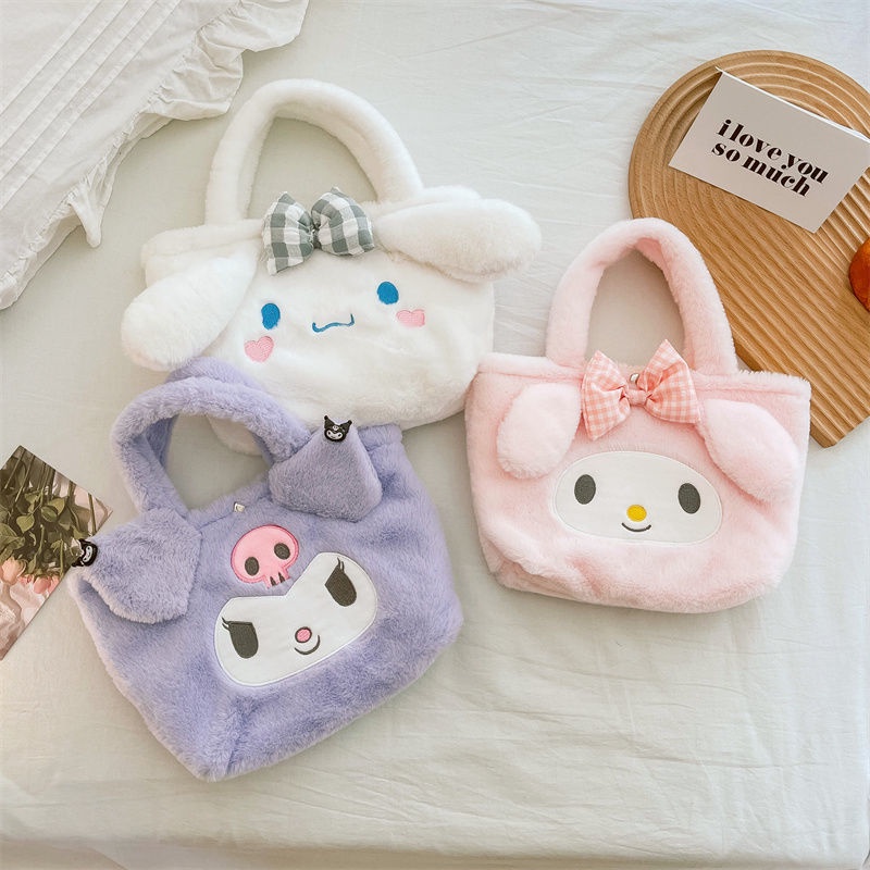 Sanrio Túi Đựng Hộp Cơm Trưa Hình Chú Chó Tai To Nhồi Bông Dễ Thương