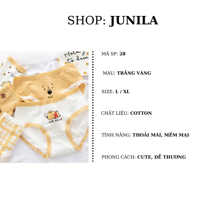 Quần lót cotton nữ kháng khuẩn hoạt hình gấu dễ thương mềm mại QL28 | BigBuy360 - bigbuy360.vn