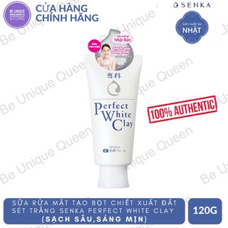 Sữa rửa mặt tạo bọt chiết xuất đất sét trắng Senka Perfect White Clay 120g