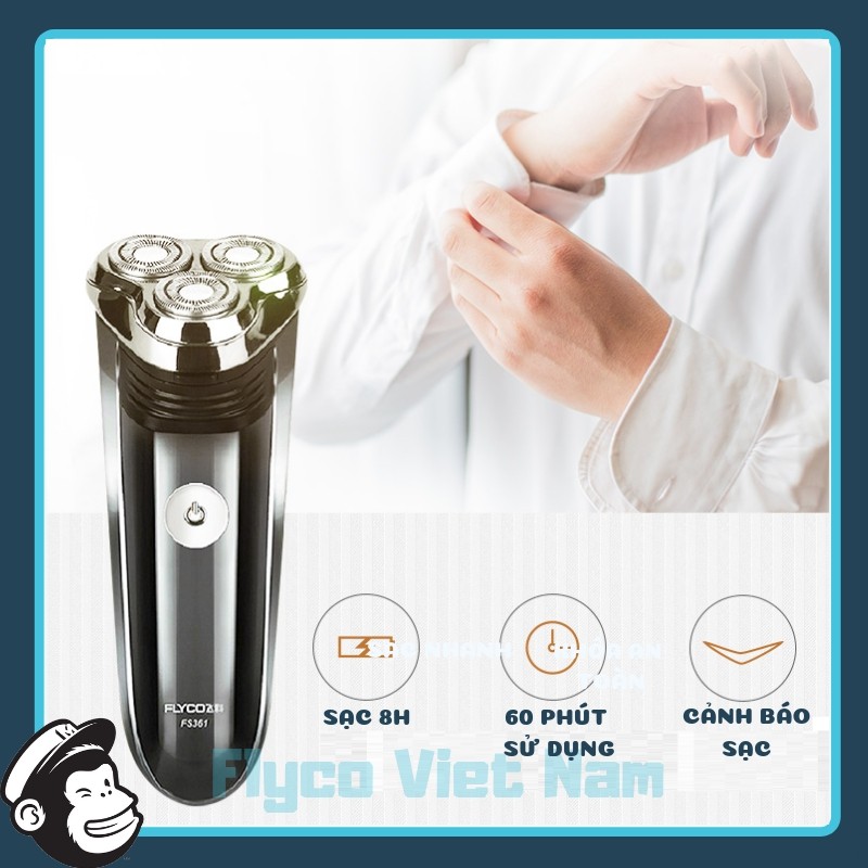 New Máy Cạo Râu Nam SF361 Flyco 3 Lưỡi Dao Thông Minh II BH 24 Tháng (Tông Đơ Bấm Cắt Tăng Tóc )