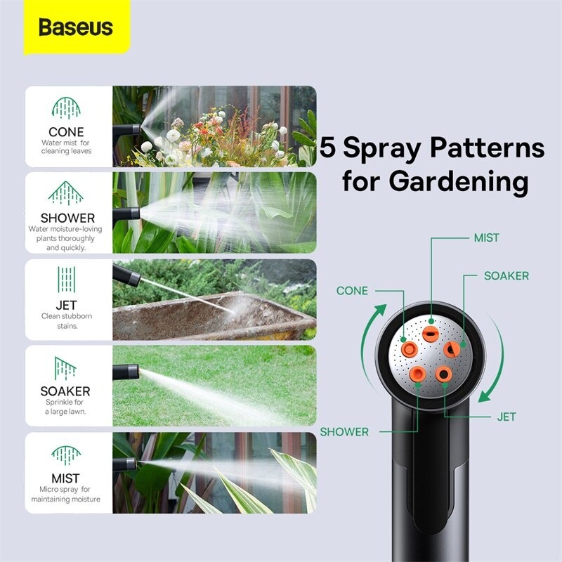 Bộ Vòi Xịt Rửa Ô Tô Tăng Áp Baseus GF4 Horticulture Watering Spray Nozzle