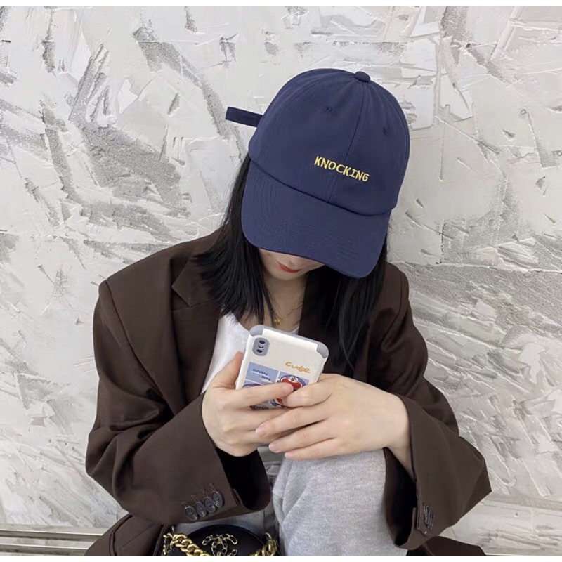 Mũ lưỡi trai thêu chữ phong cách Ulzzang form Unisex
