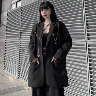 ÁO VEST BLAZERS CỰC NGẦU KÈM DÂY XÍCH ULZZANG(sẵn dài tay)