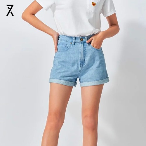 Quần Short Jeans Lưng Cao Nữ Couple TX WSR 2001