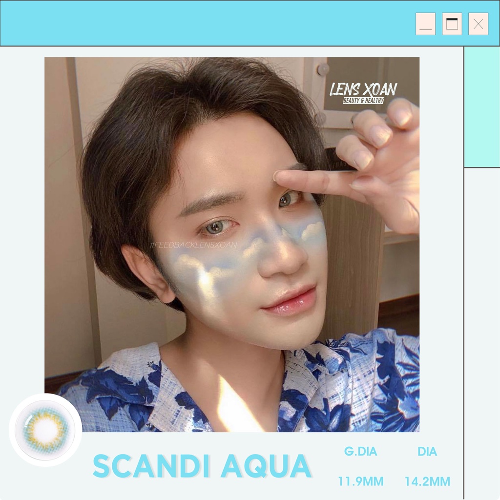 KÍNH ÁP TRÒNG SCANDI AQUA- OLENS: LENS XANH DƯƠNG SÁNG TÂY | LENS XOẮN