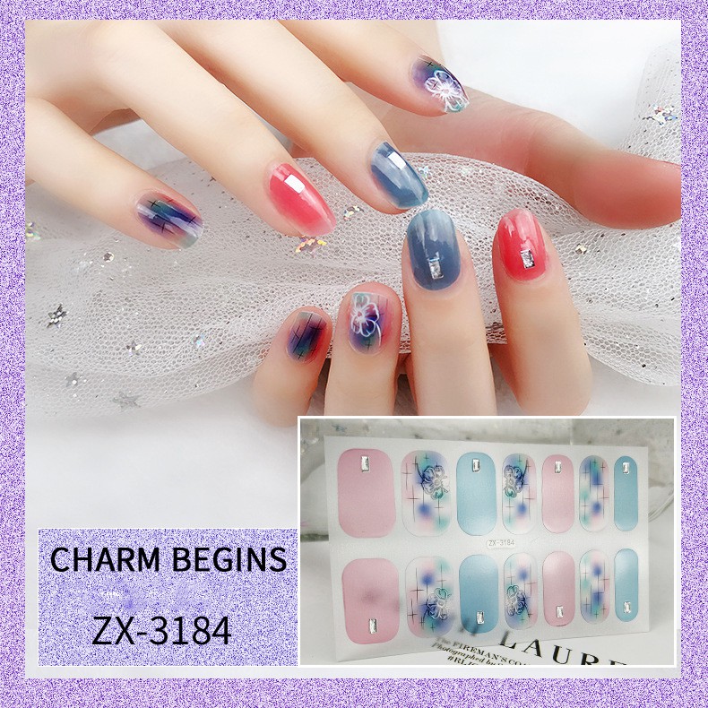 [Video Thực Tế] Dán Móng Tay - Nail Sticker - 14  Miếng Đủ Size - Đa Dạng Phong Cách - Cực Nhiều Mẫu