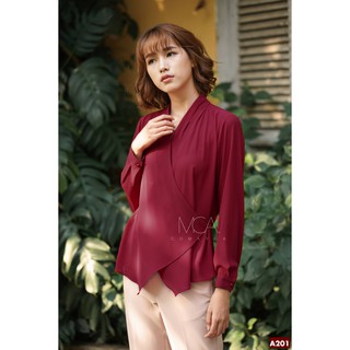 [CO MAYCA] Áo nữ vạt chéo nút eo A201