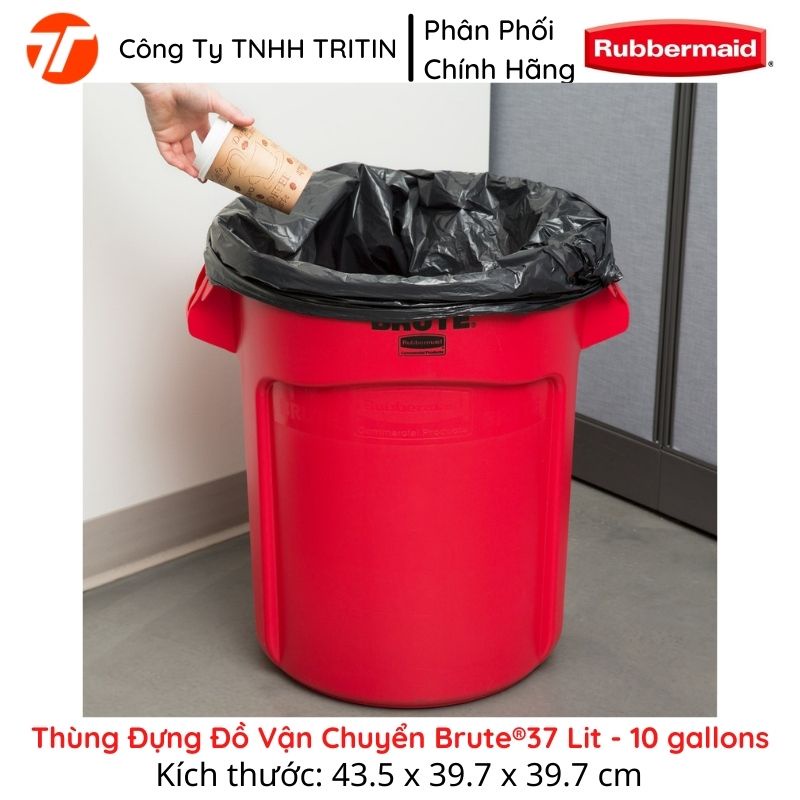 Thùng Nhựa Đa Năng Brute 10 gallons 37 Lit - Cao Cấp RUBBERMAID USA FG261000 | TRITINCO
