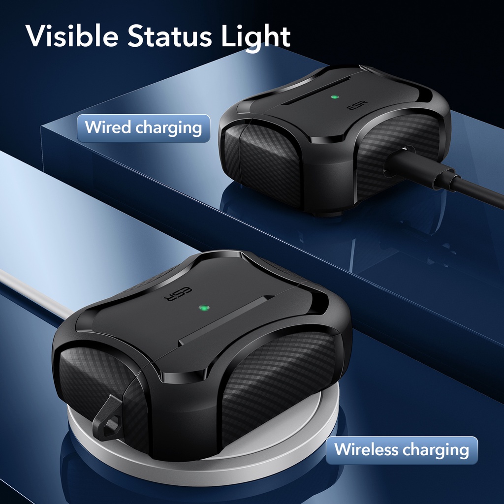 Esr Vỏ Bảo Vệ Hộp Sạc Tai Nghe AirPods Pro MagSafe-Ready Có Nắp Nam Châm Chống Rơi Mạnh Mẽ Màu Đen