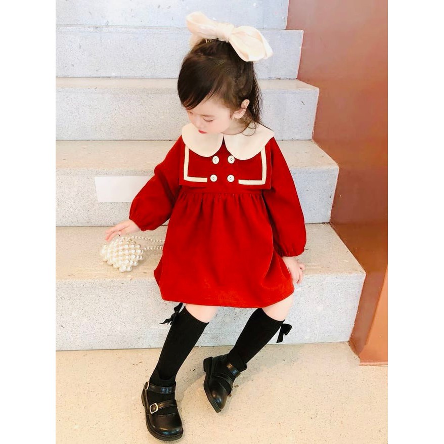 Váy nhung babydoll hàn quốc cho bé gái- KHUYẾN MẠI KHỦNG- Tiệm mini