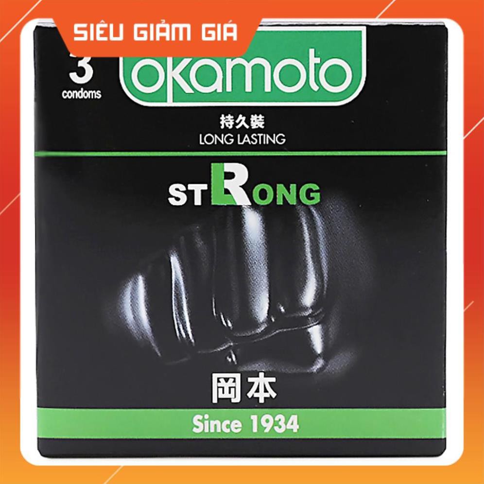 [Siêu Rẻ] [ Combo Mua 2 Tặng 1 ] Bao Cao Su Okamoto Strong. Kéo Dài Thời Gian Không Sử Dụng Thuốc (Hộp 3 cái)