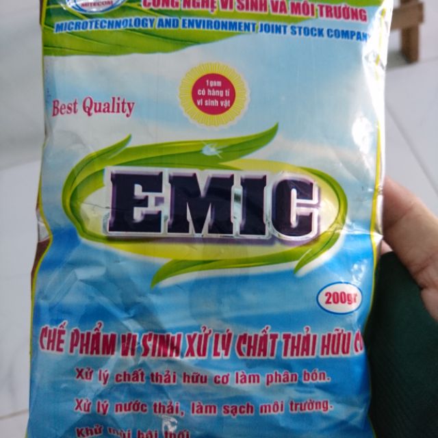 combo men vi sinh EMIC gói 200gr + mật rỉ đường(500gr) ủ phân đậu tương, phân cá, GE, ủ phân hữu cơ, phân chuồng.