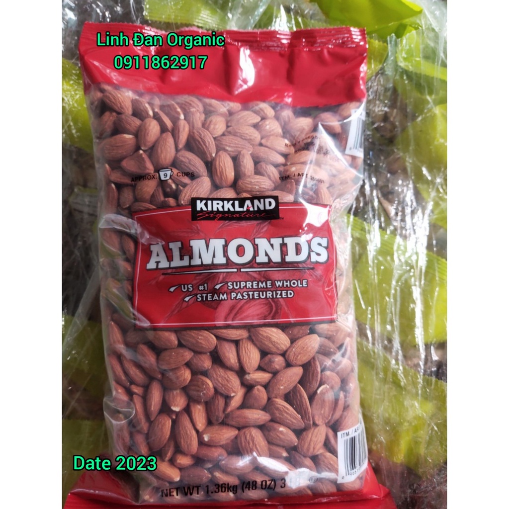 (2023) COMBO 5 GÓI HẠNH NHÂN MỸ KIRKLAND ALMONDS 1,36KG, MỚI, GIÒN, THƠM NGON