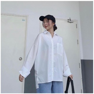 ÁO SƠ MI TRẮNG LỆCH TÀ FORM RỘNG