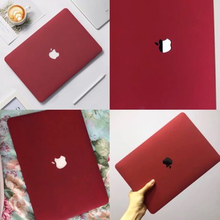 Case ốp cho macbook màu đỏ đô (tặng phủ phím silicon và nút bịt chống bụi)