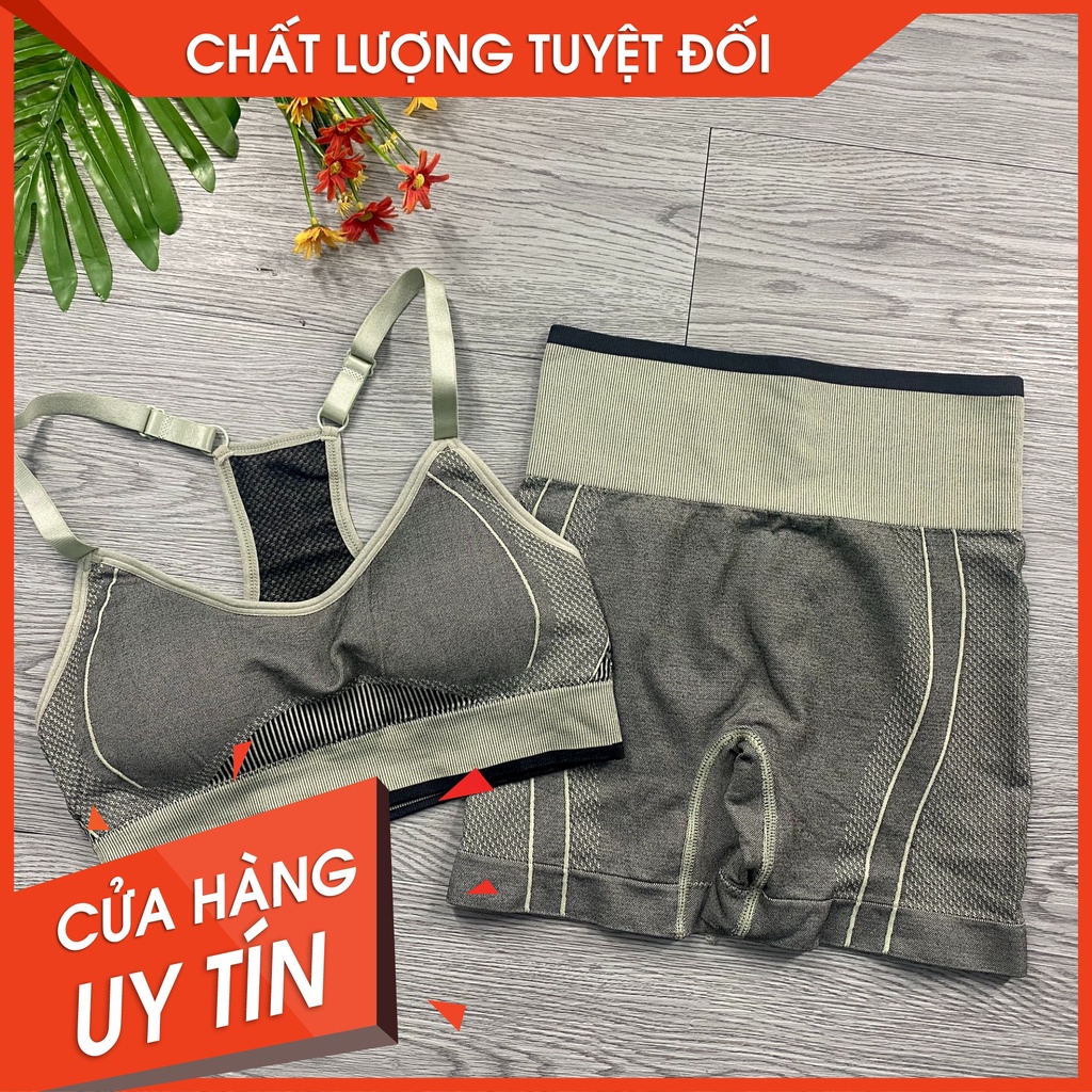 sét bộ đùi- bra kèm mút ngực ,quần legging nâng mông tập gym -yoga _hàng quảng châu