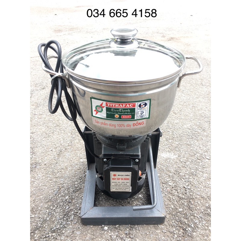 Máy xay thịt làm giò chả công suất 900w nồi 22cm tặng kèm lưỡi làm ruốc và T mở dao