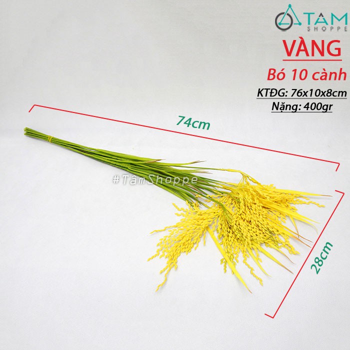 [ CAO CẤP - Y THẬT] Set 10 cành bông lúa giả trang trí 75cm