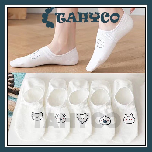 Vớ tất cổ ngắn nữ  dễ thương chất liệu cotton  phong cách Hàn Quốc 2022 TAHYCO TN20 5 ĐÔI