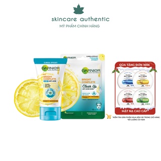 Sữa rửa mặt garnier 3 trong 1 giảm mụn & sáng da 50ml bright complete 3 in 1 foam anti acne