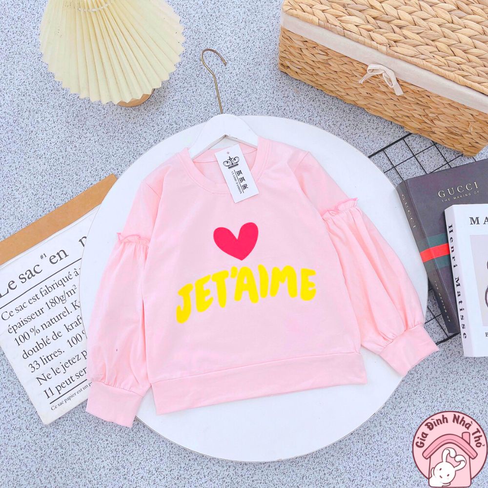 Áo cotton dài tay giữ nhiệt thu đông bé gái đi học đi chơi