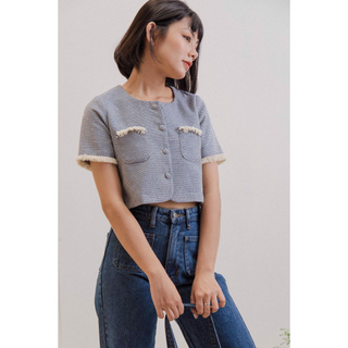 LIBÉ - Áo dáng lửng màu xanh dương