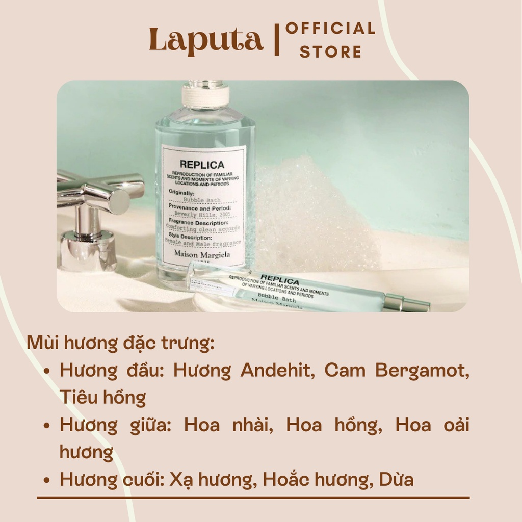Nước Hoa Unisex Replica Bubble Bath LAPUTA Mẫu thử 5ml, 10ml